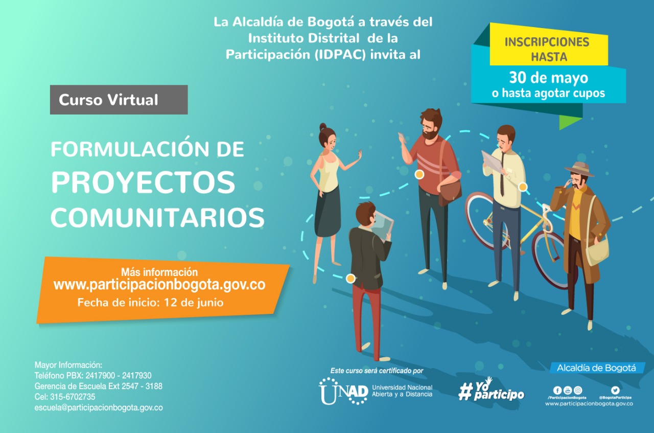 Abiertas inscripciones para curso virtual sobre Formulación de Proyectos Comunitarios