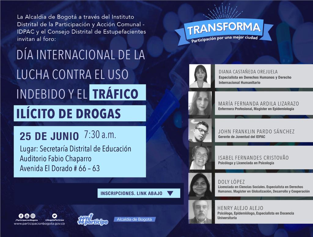 Participe del foro sobre el ‘Día Internacional de la Lucha Contra el Uso Indebido y Tráfico Ilícito de Drogas’