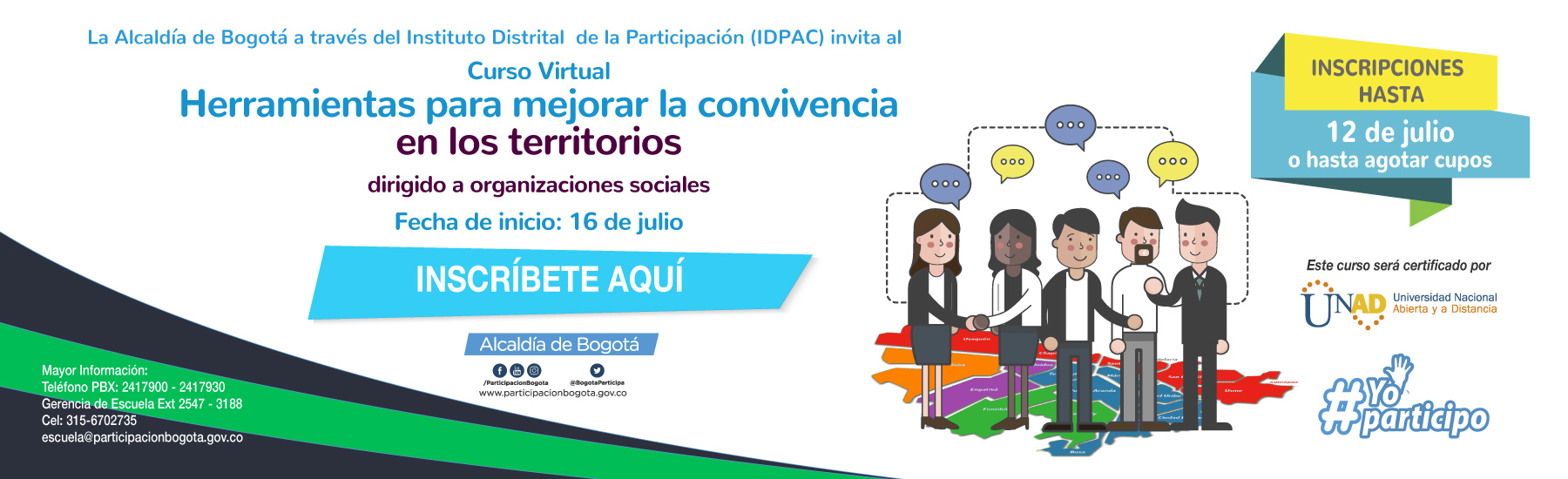 Abiertas inscripciones para curso virtual Herramientas para mejorar la convivencia en los territorios