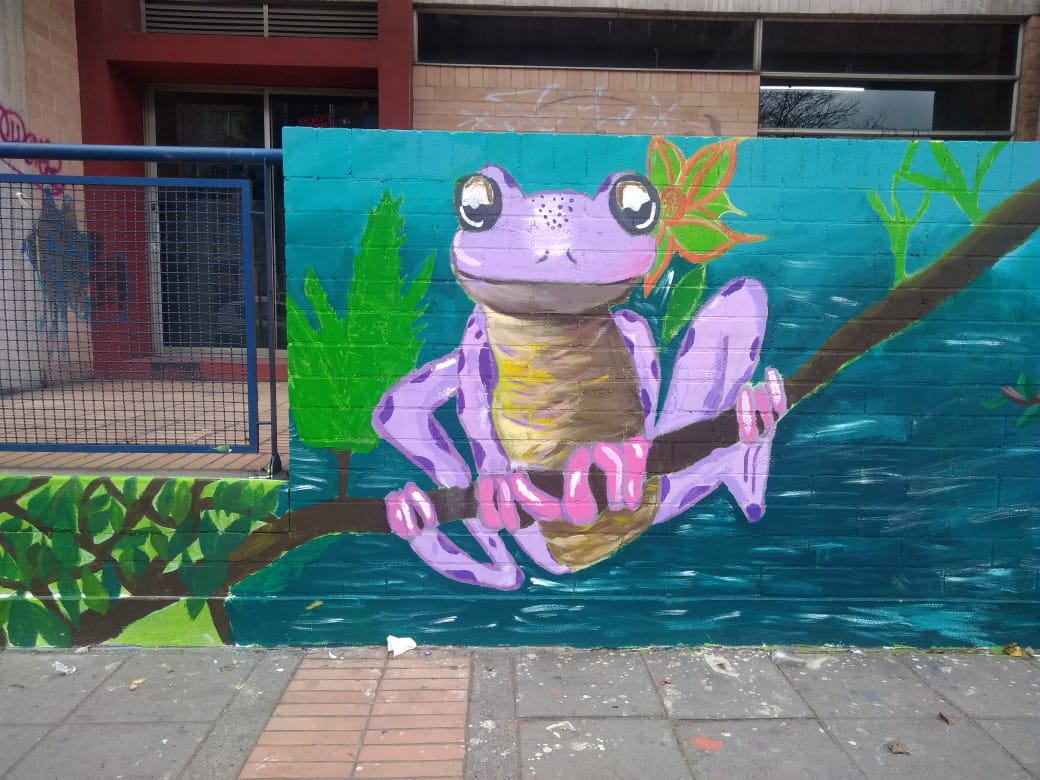 <p>Mural Comunitario con alumnos del Colegio Gabriel Betancourt Mejía y habitantes del barrio el Tintal</p>