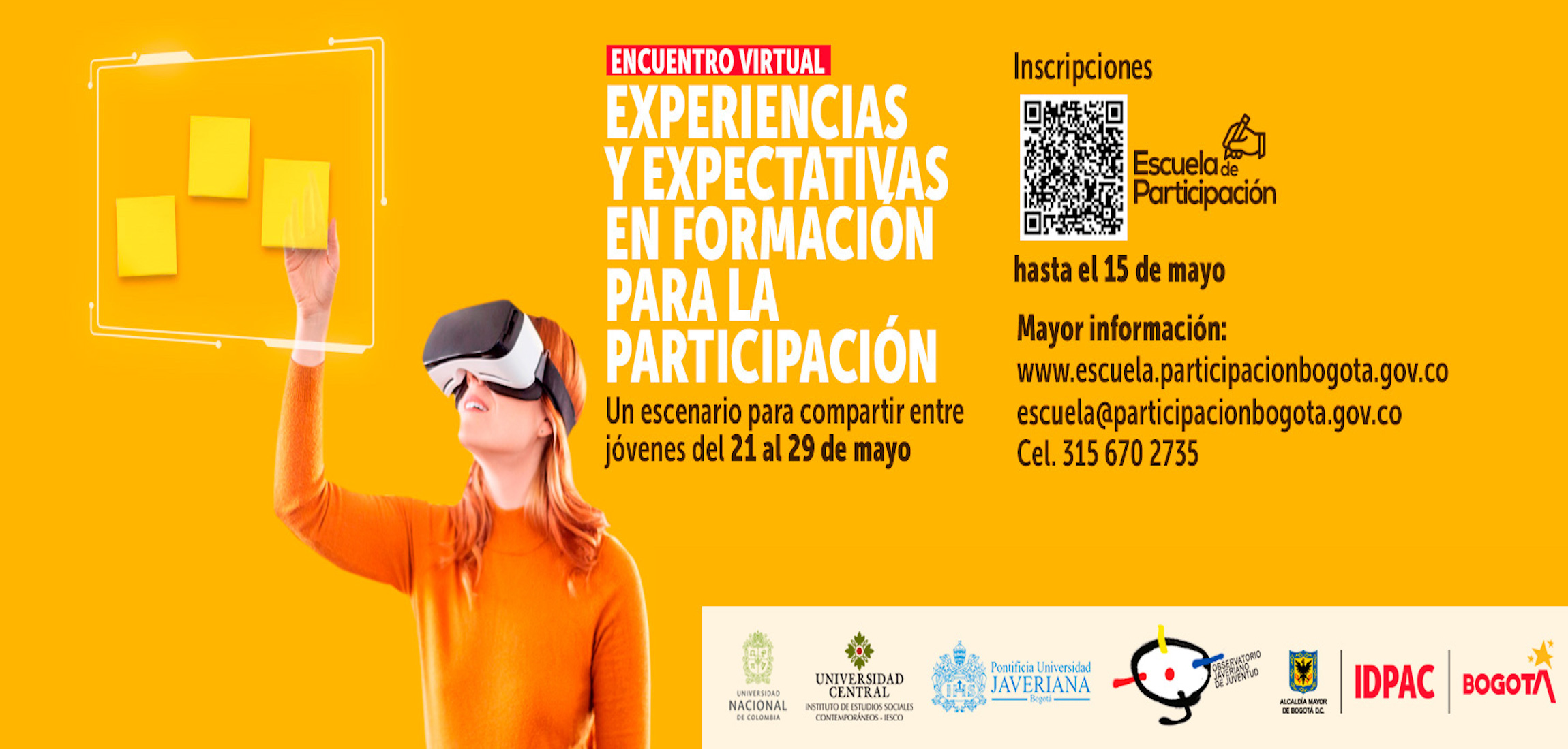 Gran encuentro virtual de jóvenes ‘Experiencias y expectativas en formación para la participación’