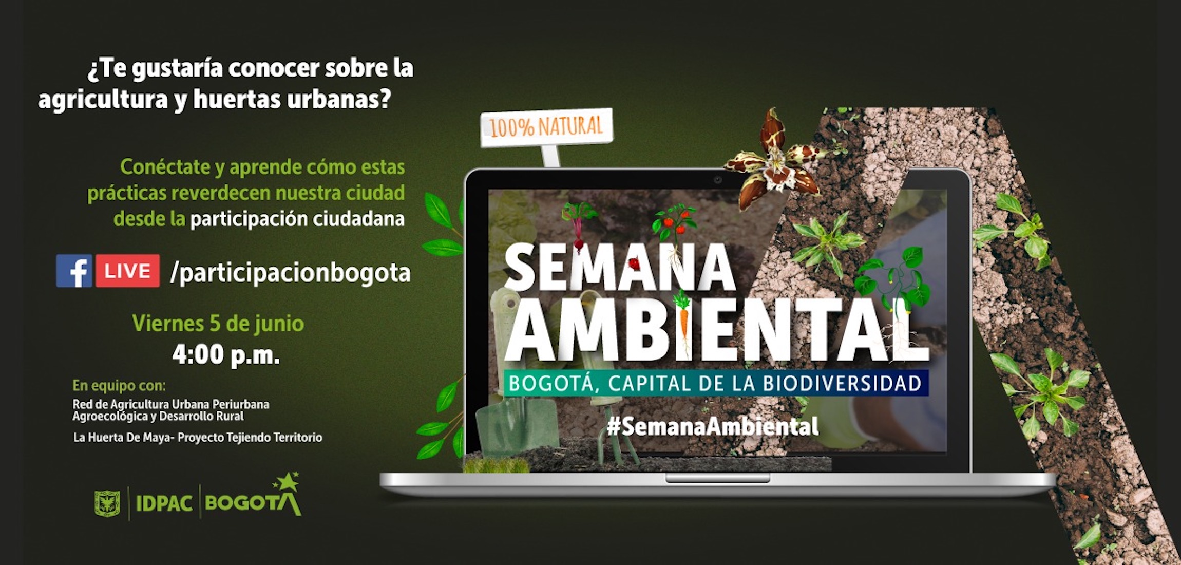 Siembra y participa con nuestro Facebook Live ambiental ‘Huertas Urbanas y Agricultura Urbana’