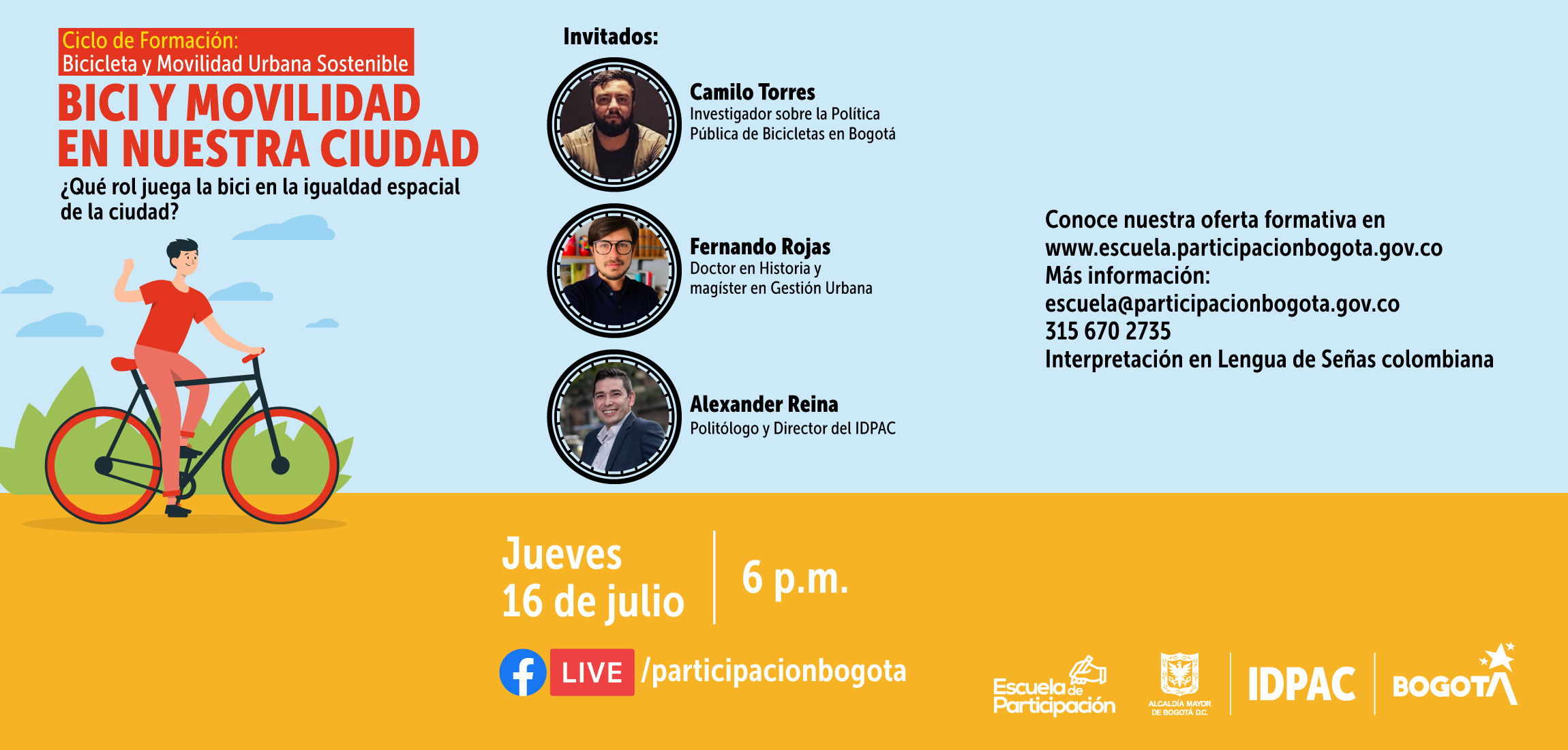 Conéctate al Facebook Live 'Bicicleta y Movilidad Urbana Sostenible’