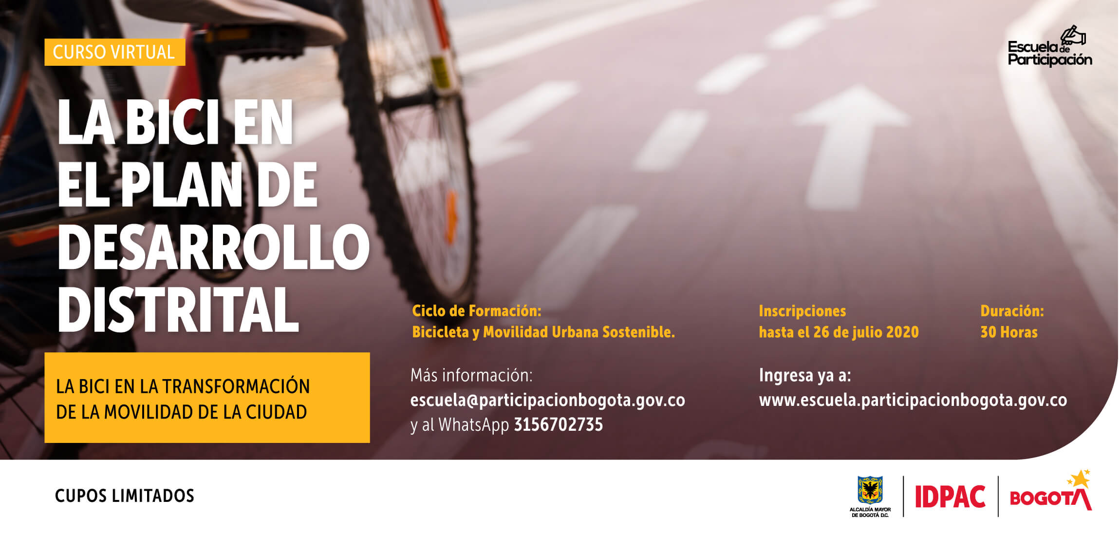 IDPAC lanza su 5.º ciclo de formación: ‘Bicicleta y Movilidad Urbana Sostenible’