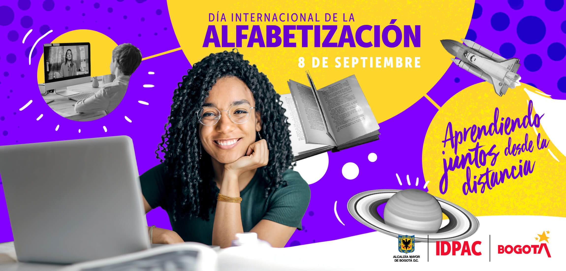  Día Internacional de la Alfabetización, aprendiendo juntos desde la distancia. Más de 775 millones de personas adultas no tienen las capacidades de lectoescritura y cerca de 60 millones de niños no están en la escuela.