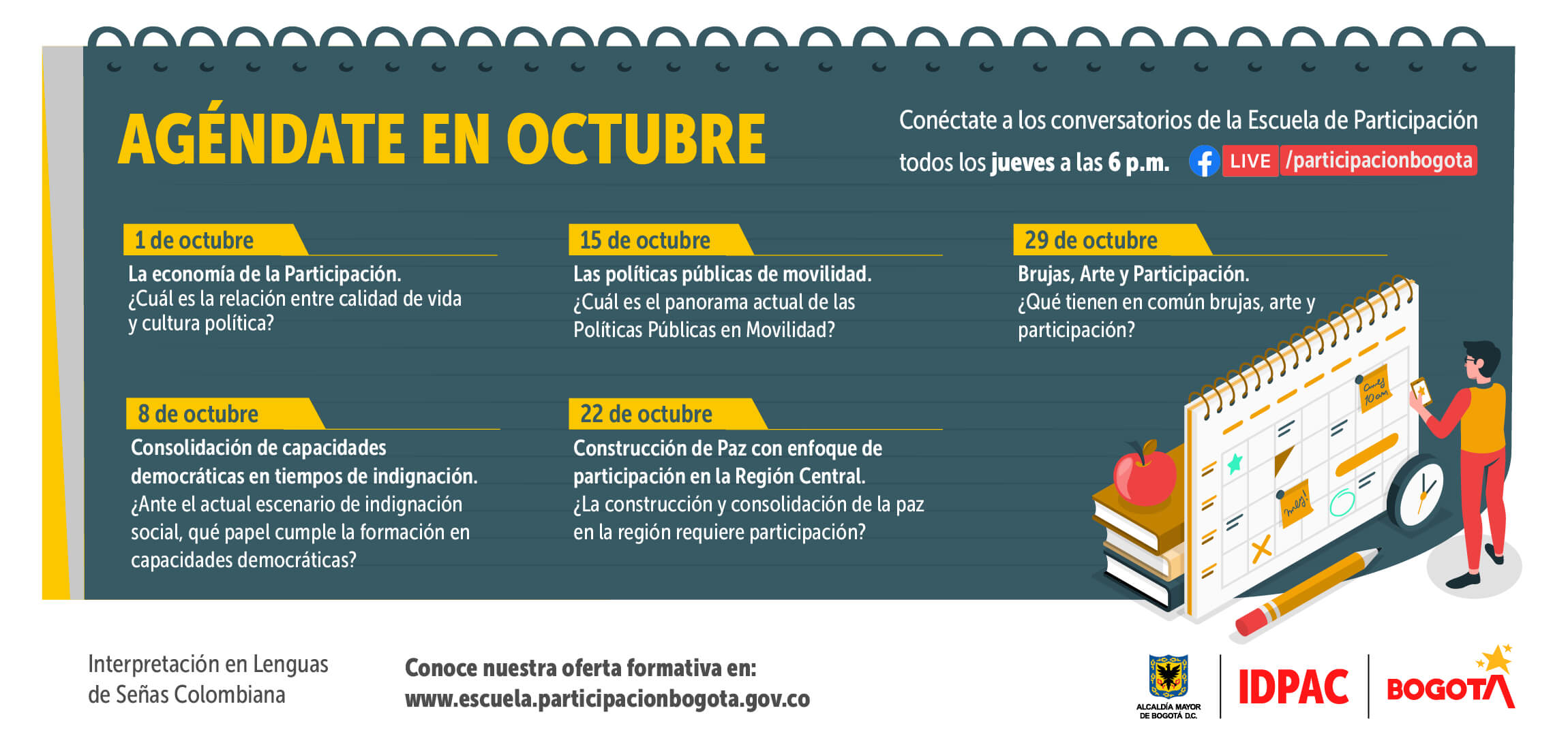 En octubre, agéndate con los Facebook Live de la Escuela de Participación 