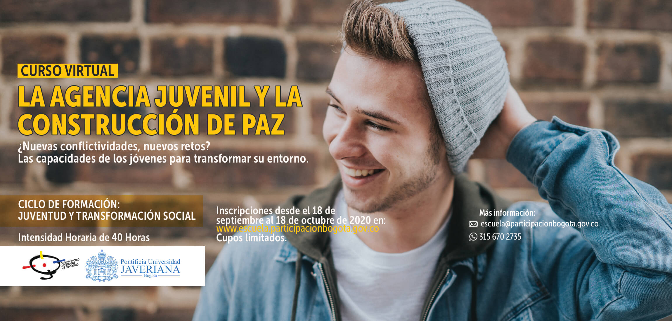 Inscríbete en el Curso virtual: ‘La Agencia Juvenil y la Construcción de Paz’