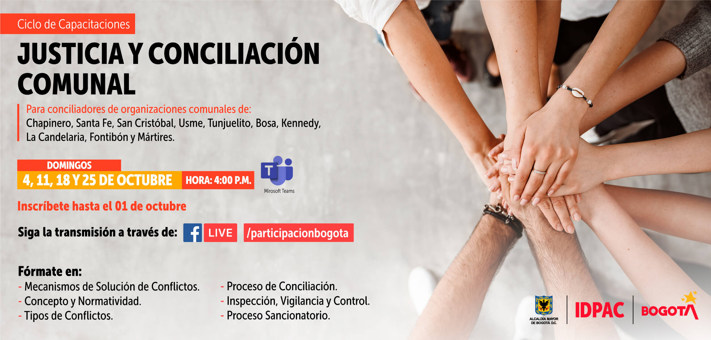 Participa en el ciclo de capacitaciones en Justicia y Conciliación Comunal 