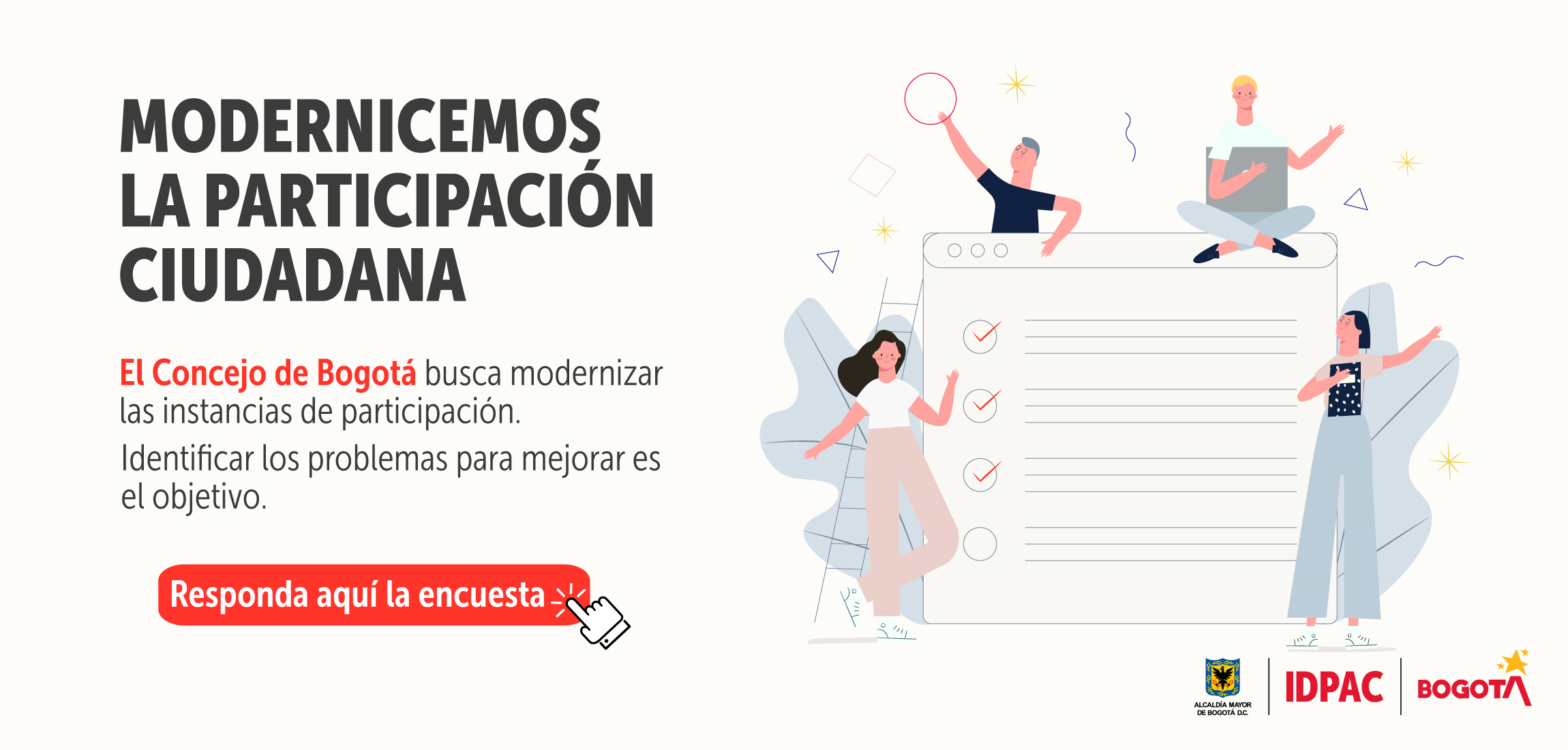 Participa de la encuesta y Modernicemos la Participación 