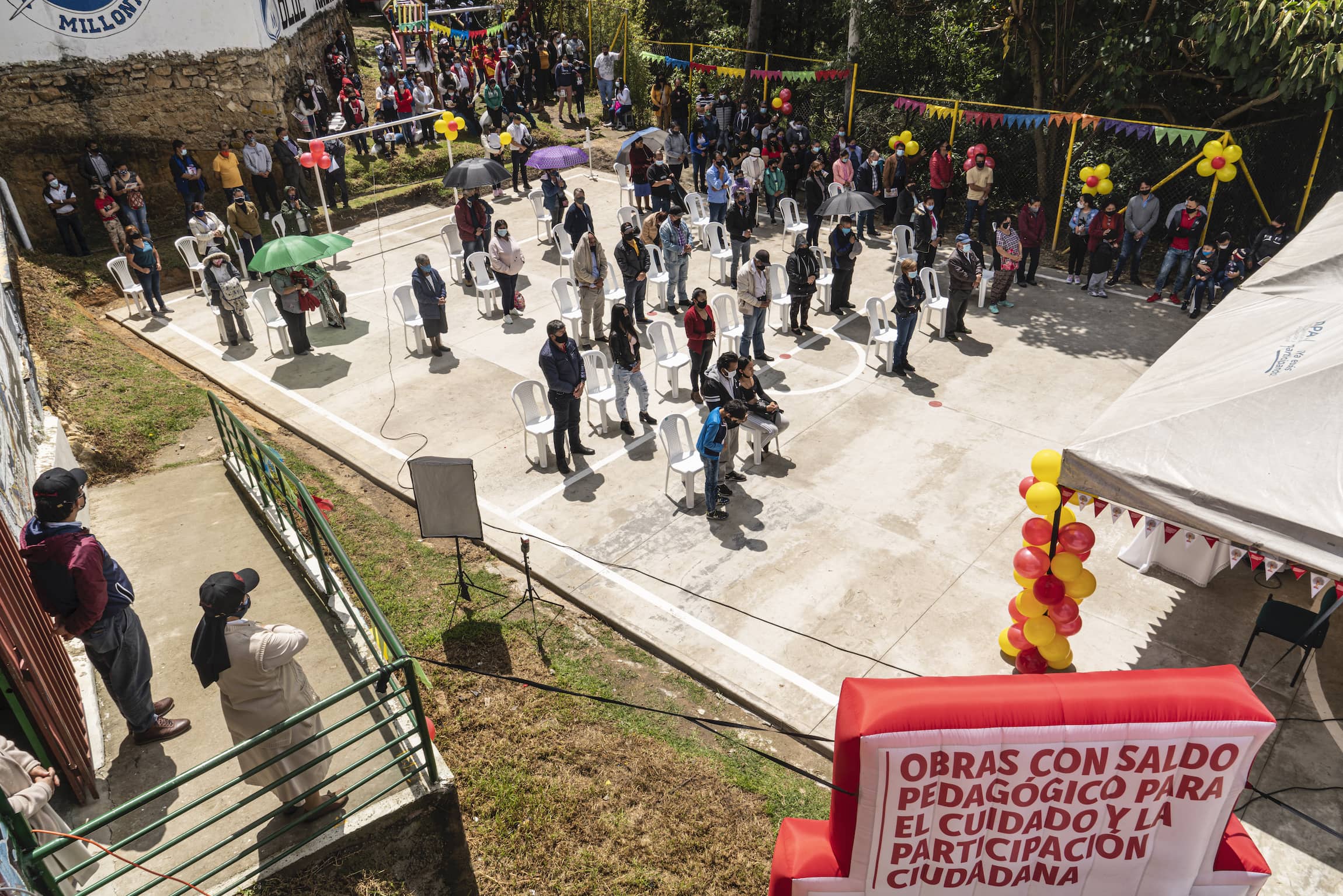 Cancha de microfútbol y parque biosaludable: nuevas Obras con Saldo Pedagógico entregadas por el IDPAC