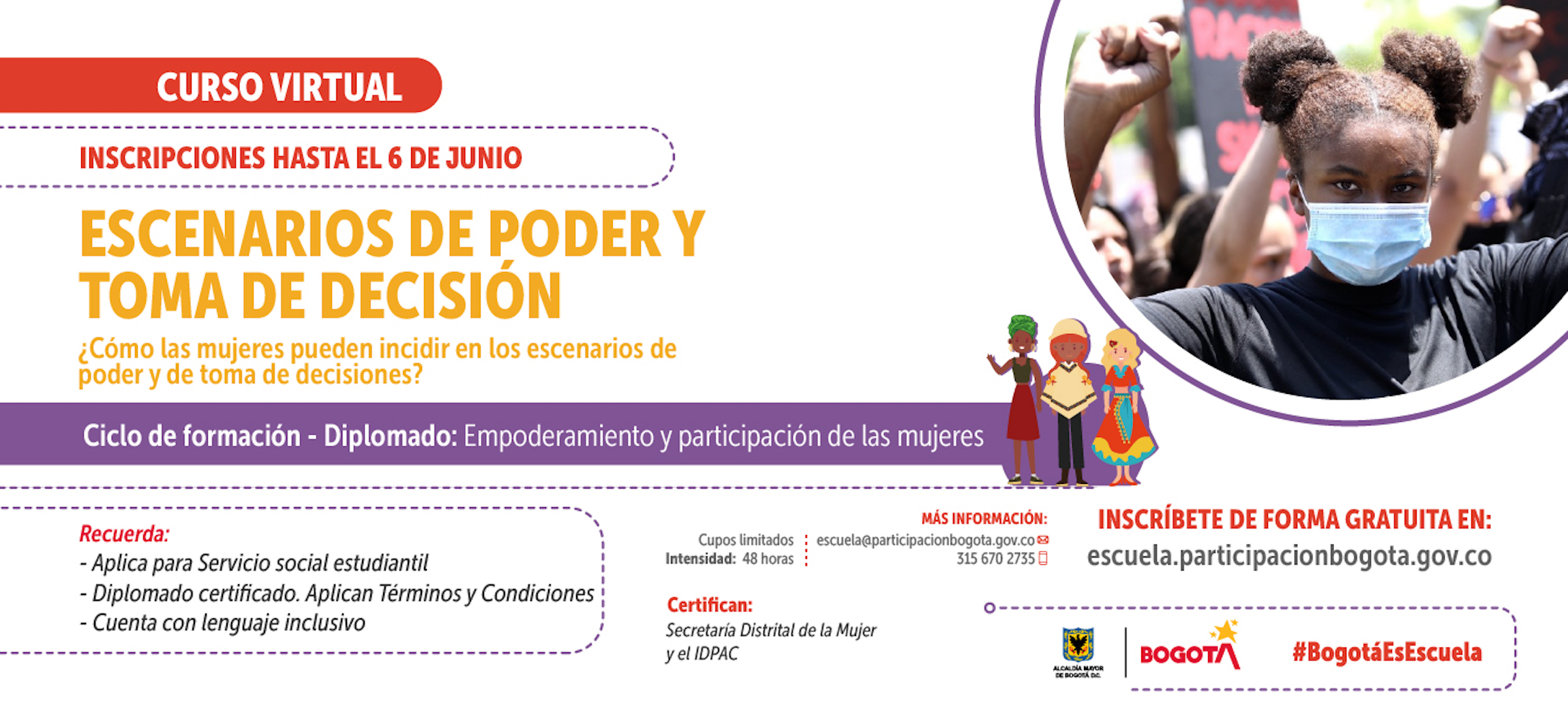 ‘Escenarios de poder y toma de decisión’, el curso para fortalecer y empoderar a las mujeres