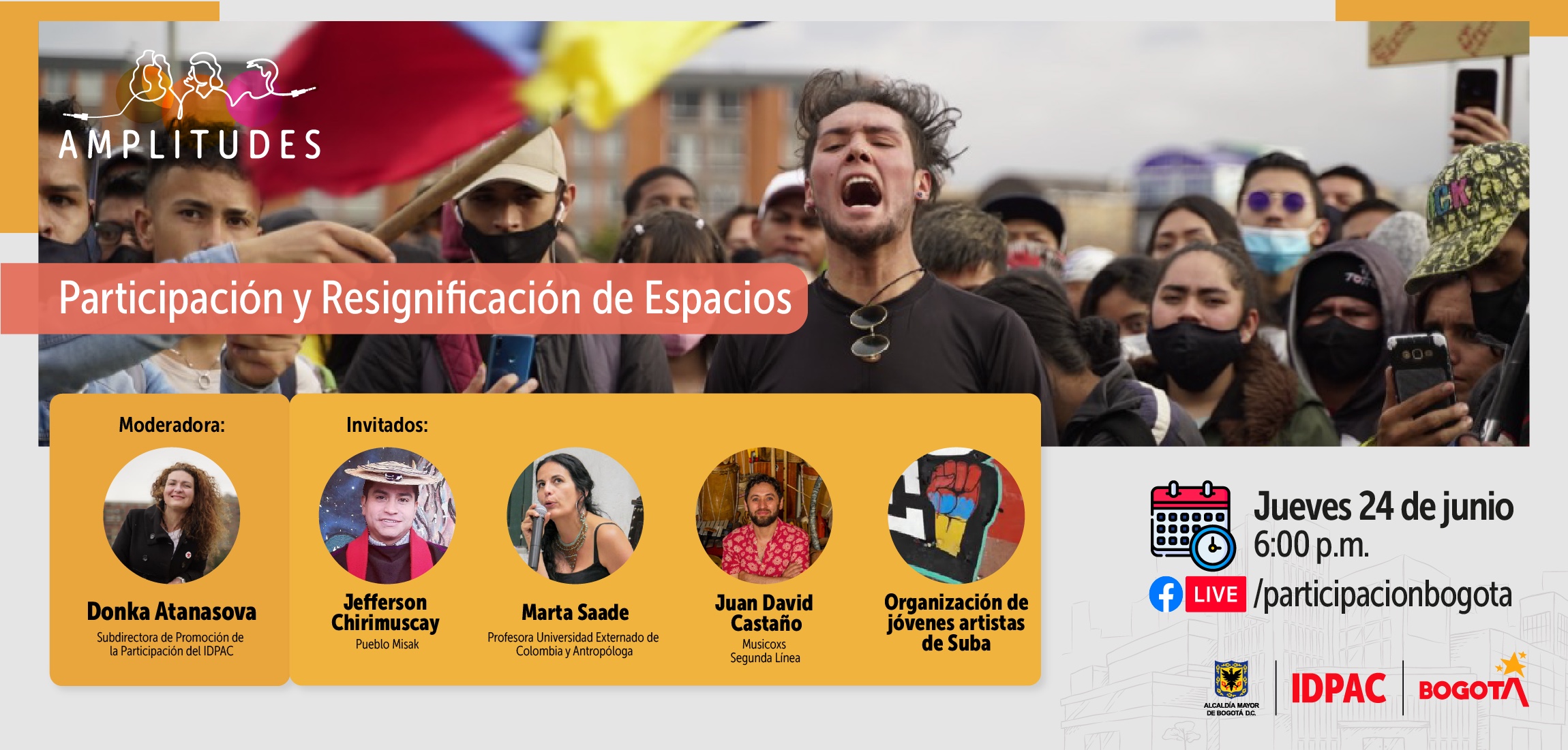 Conéctate al Facebook Live de ‘Amplitudes: Participación y Resignificación de Espacios’