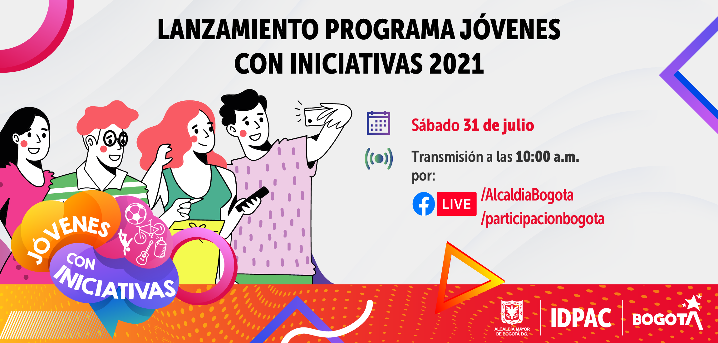 IDPAC realizará lanzamiento del programa ‘Jóvenes con Iniciativas 2021’ 