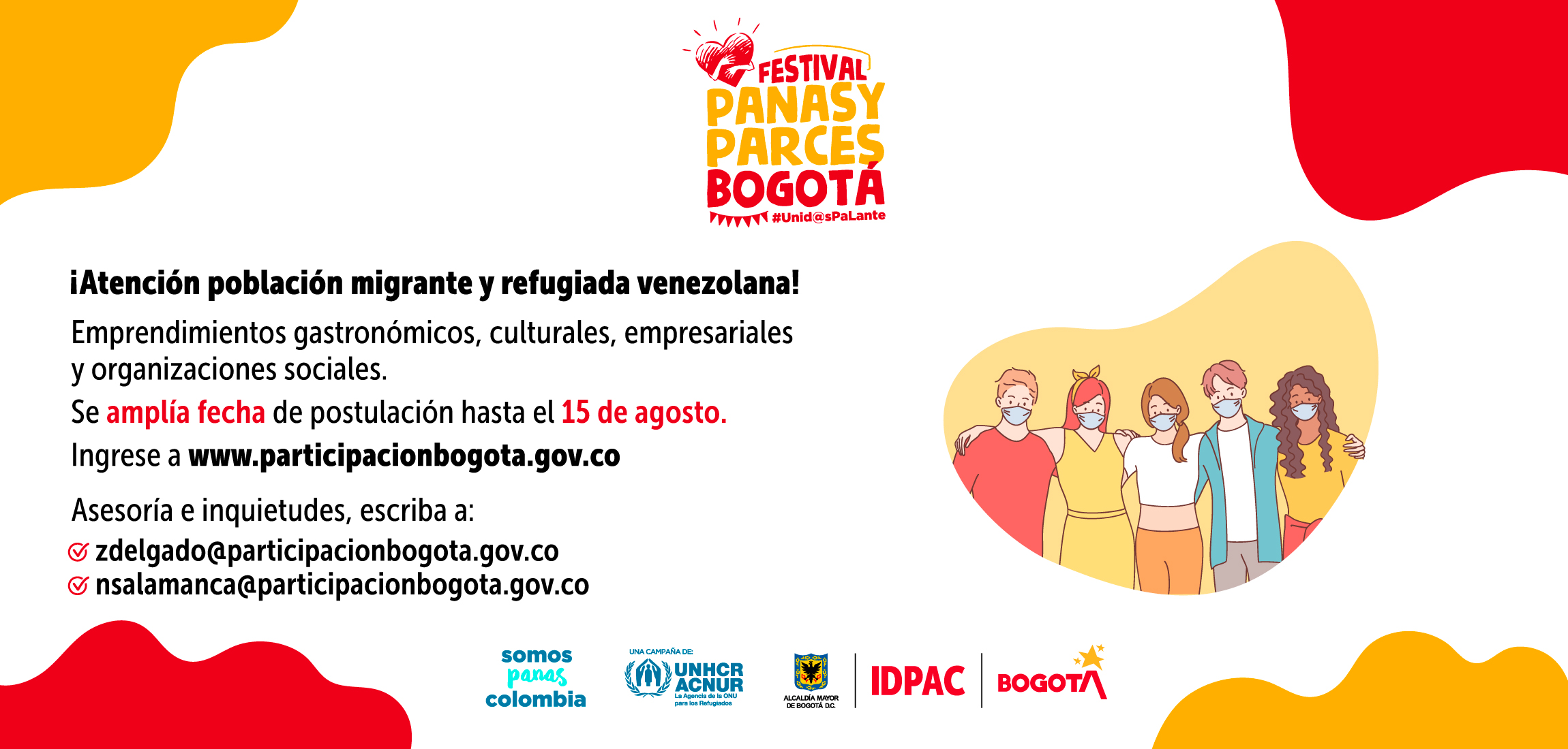 Se amplía el plazo para la convocatoria Festival Panas y Parces Bogotá, Unid@s Pal´ante  