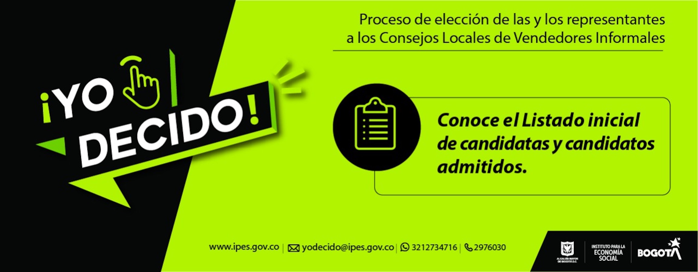 Admitidos inicialmente de candidatas y candidatos a los Consejos Locales de Vendedores Informales