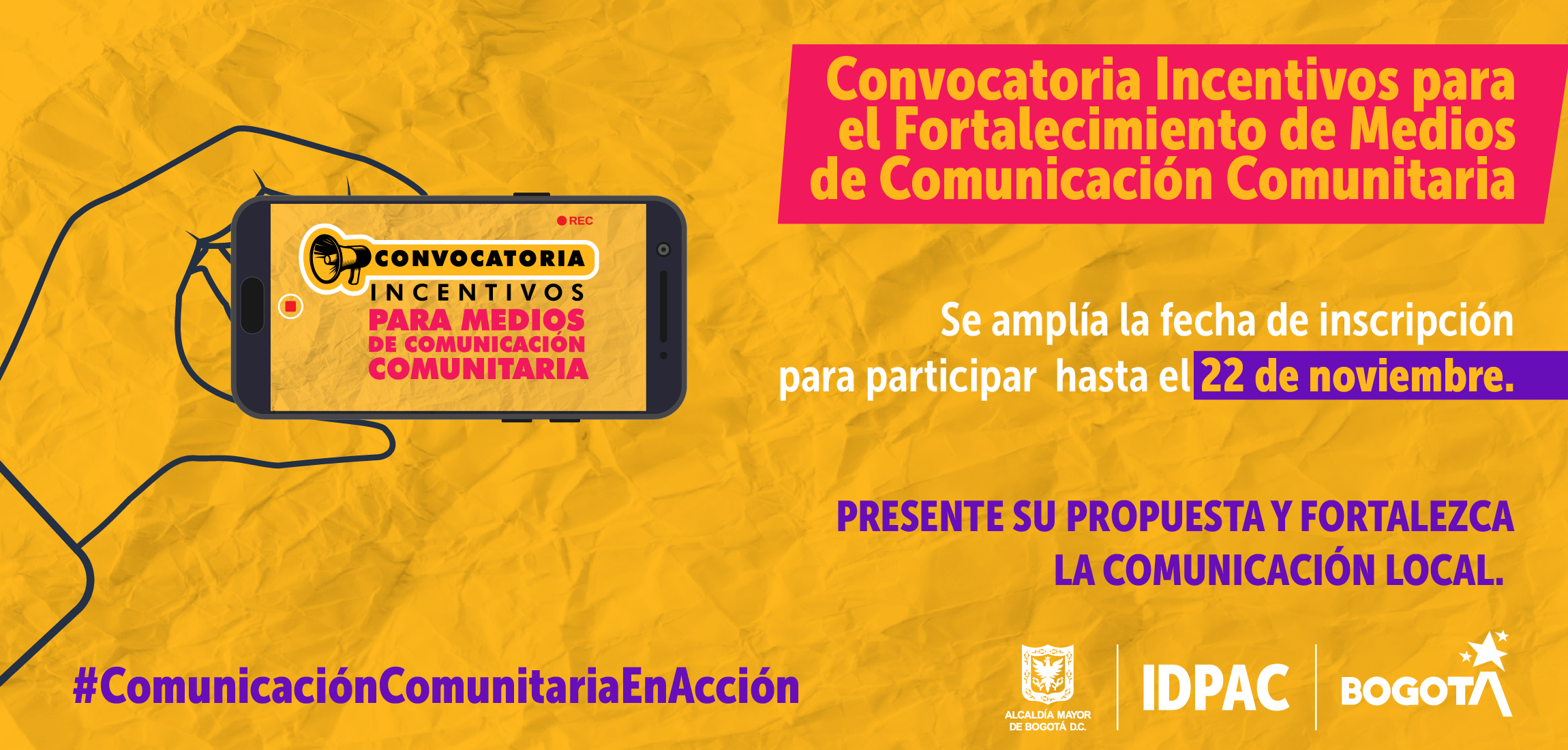 Se Amplía la Fecha de Inscripción para la Convocatoria “Incentivos para el Fortalecimiento de Medios de Comunicación Comunitaria”