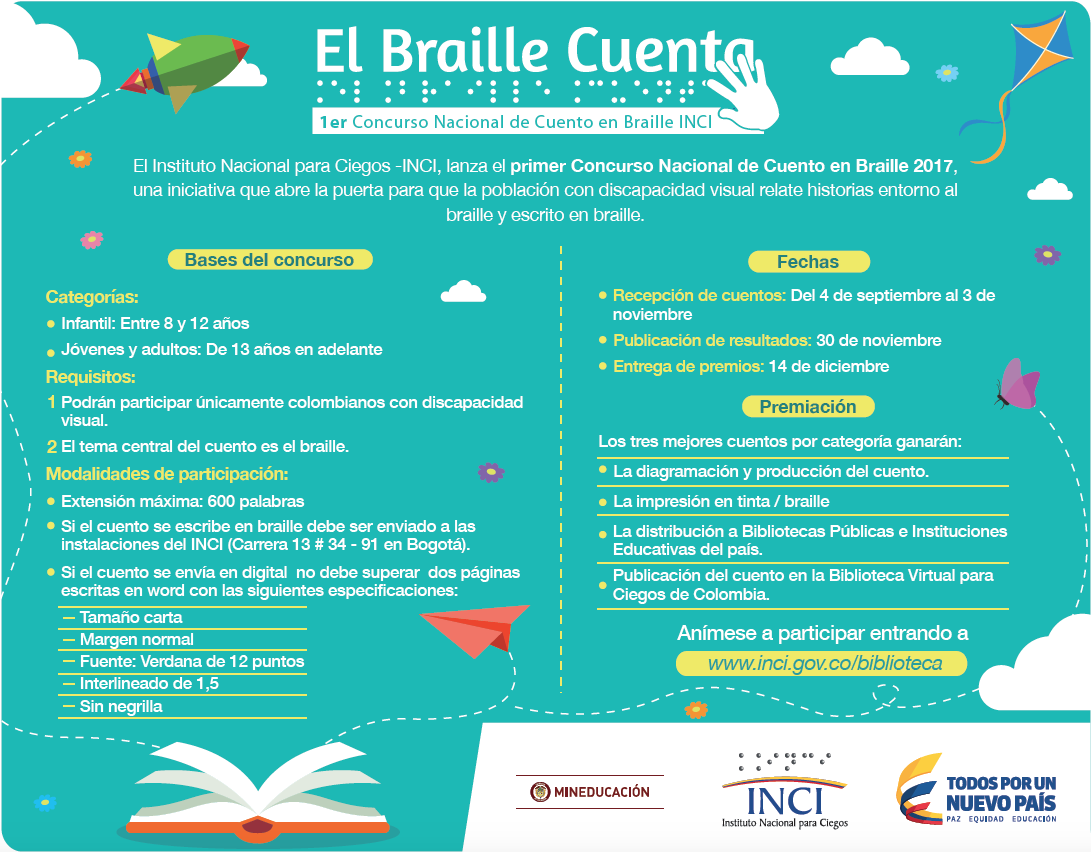 Primer Concurso Nacional de Cuento en Braille –INCI- ‘El Braille Cuenta’