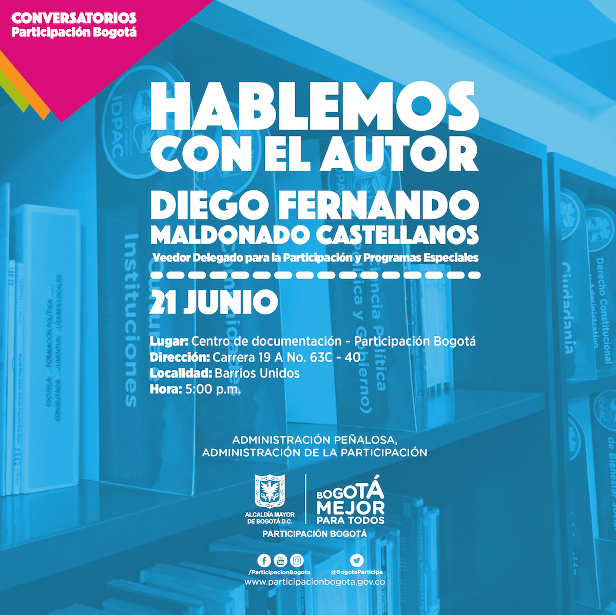 El Próximo 21 de junio ‘Hablemos Con el Autor’