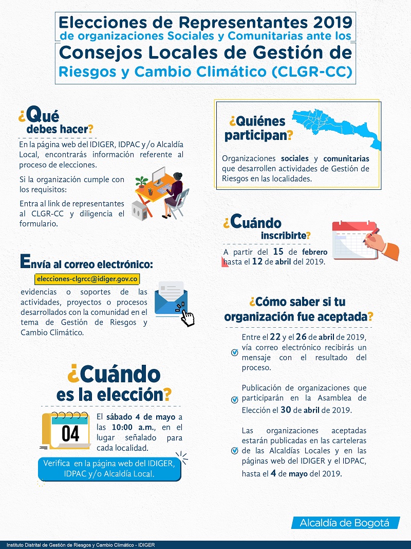 Abiertas inscripciones para elección de representantes - Consejos Locales de Gestión de Riesgo