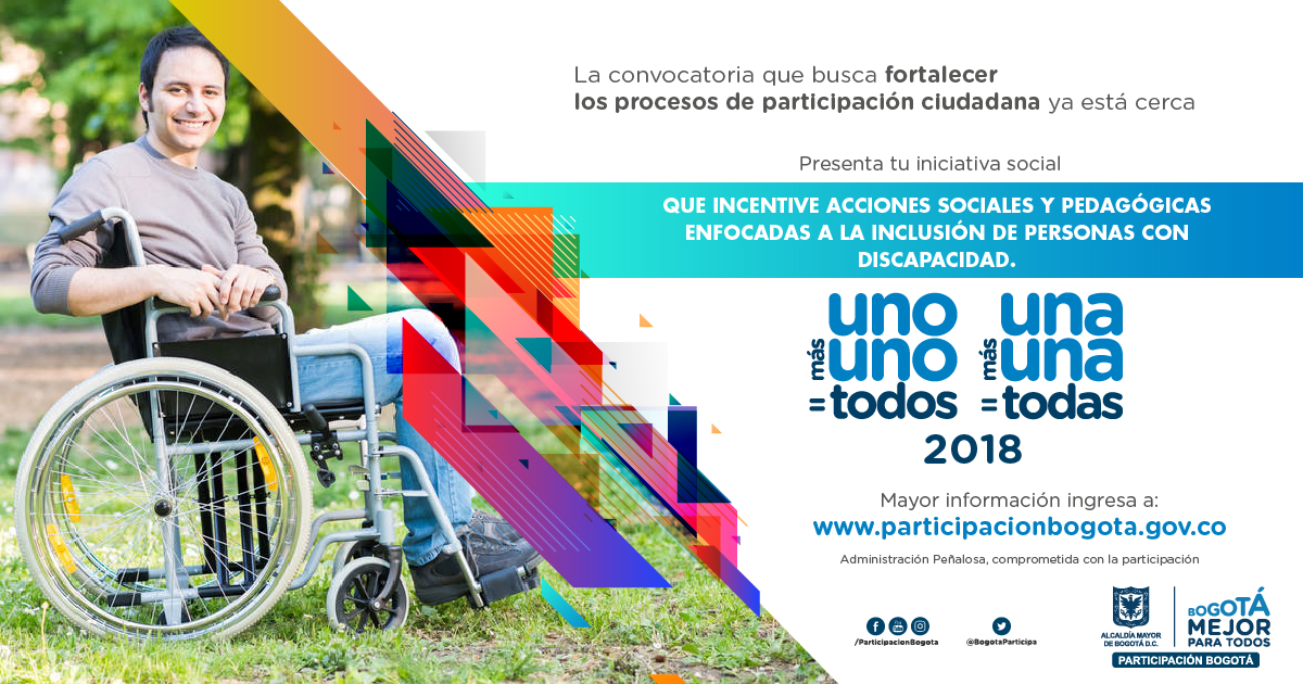 Convocatoria Uno Más Uno=Todos, Una Más Una=Todas Proyectos e Iniciativas de Carácter Social 2018