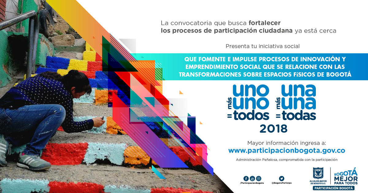 Convocatoria Uno Más Uno=Todos, Una Más Una=Todas Proyectos e Iniciativas de Carácter Social 2018