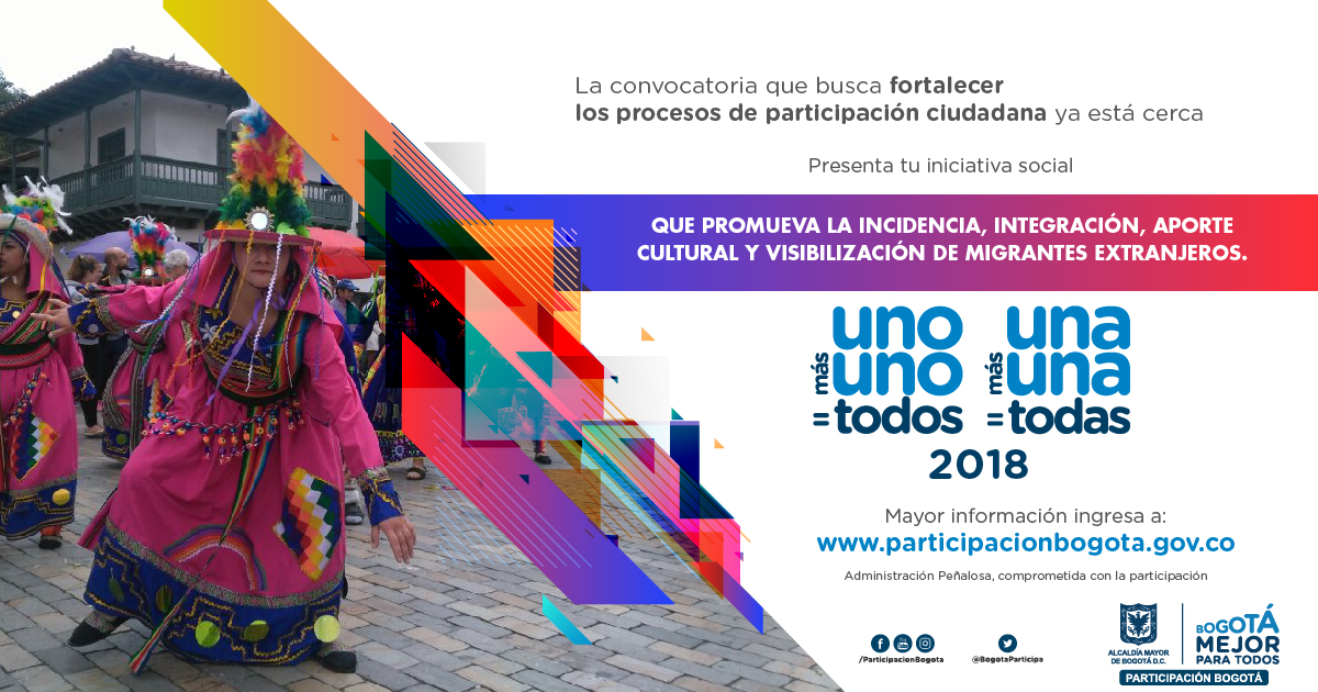 Convocatoria Uno Más Uno=Todos, Una Más Una=Todas Proyectos e Iniciativas de Carácter Social 2018