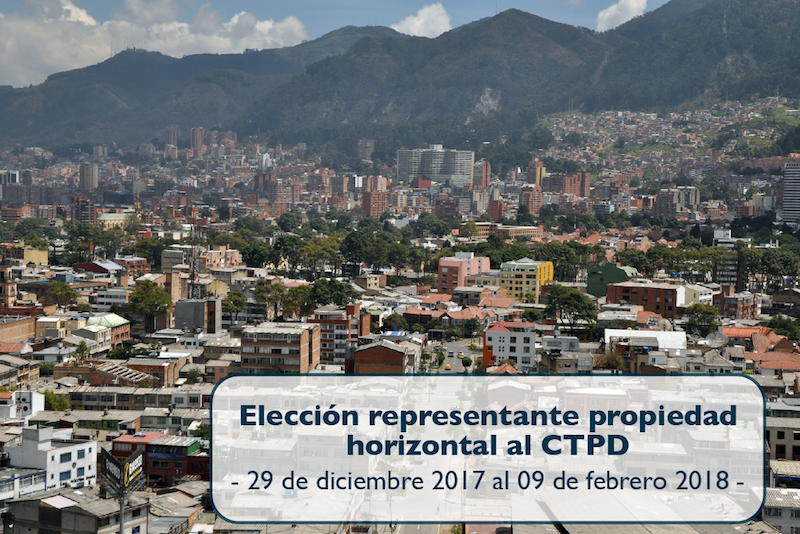 Ampliación de fechas para inscripciones del proceso de elección de un representante de la Propiedad Horizontal al CTPD