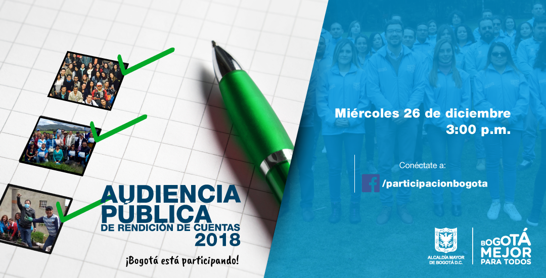 Participe en la Audiencia Pública de Rendición de Cuentas IDPAC 2018