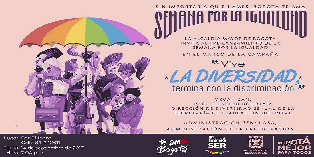 En pre-lanzamiento de ‘Semana por la Igualdad 2017’, conozca la programación y acciones del Distrito por el sector LGBTI