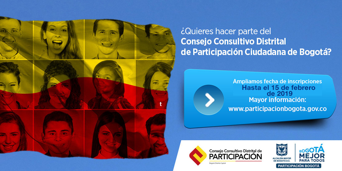 Abiertas inscripciones para el Consejo Consultivo Distrital de Participación Ciudadana de Bogotá