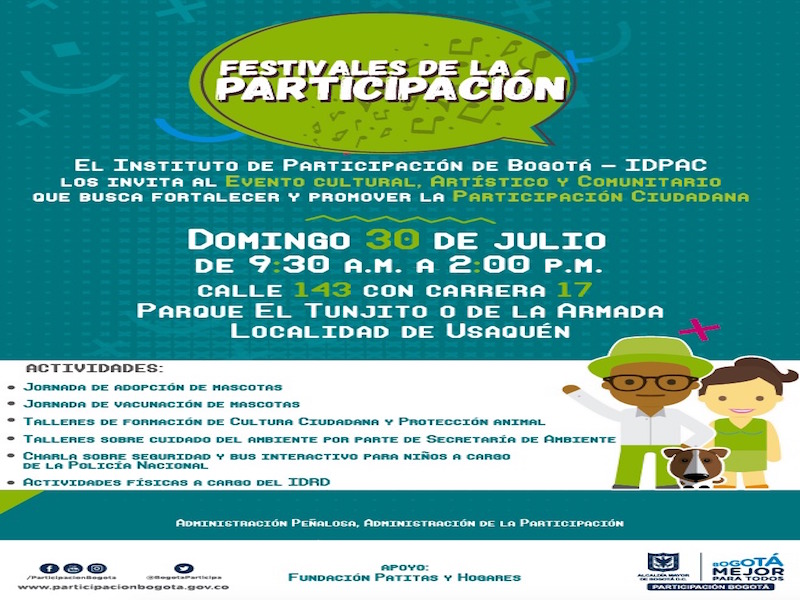 EL ‘FESTIVAL DE LA PARTICIPACIÓN’ LLEGA AL PARQUE DE LA ARMADA DE USAQUÉN 