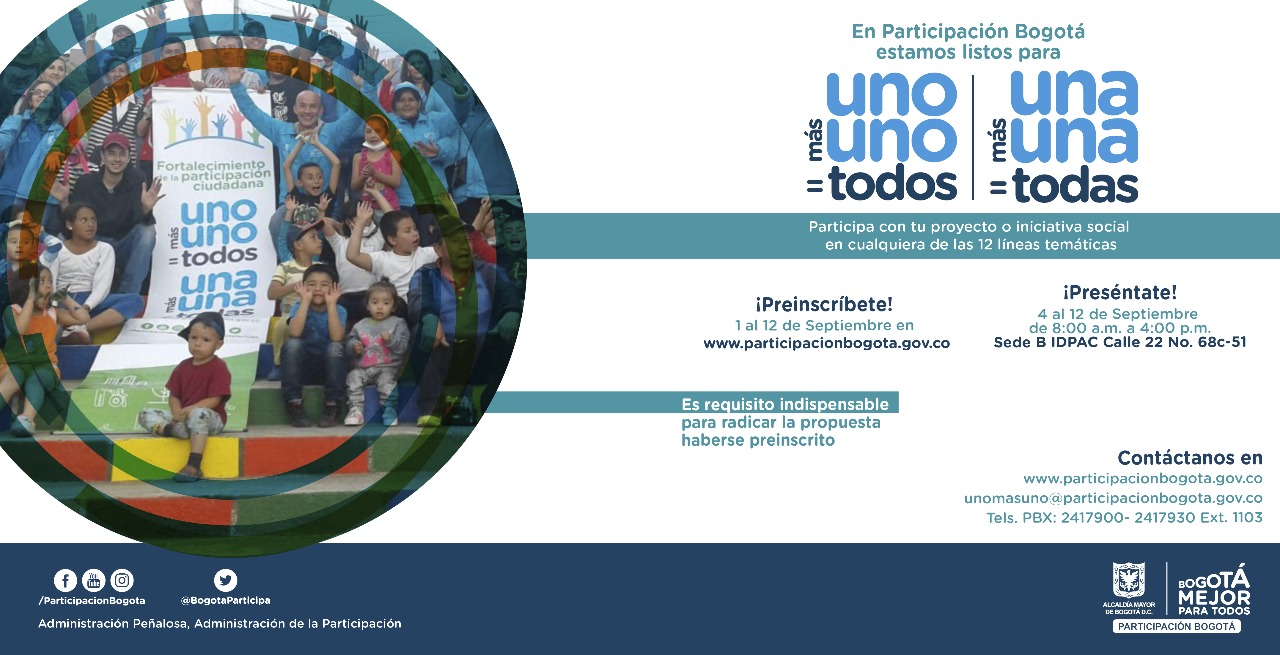 Preinscripción online para proyectos e iniciativas sociales en de la convocatoria Un@ más Un@ = Tod@S