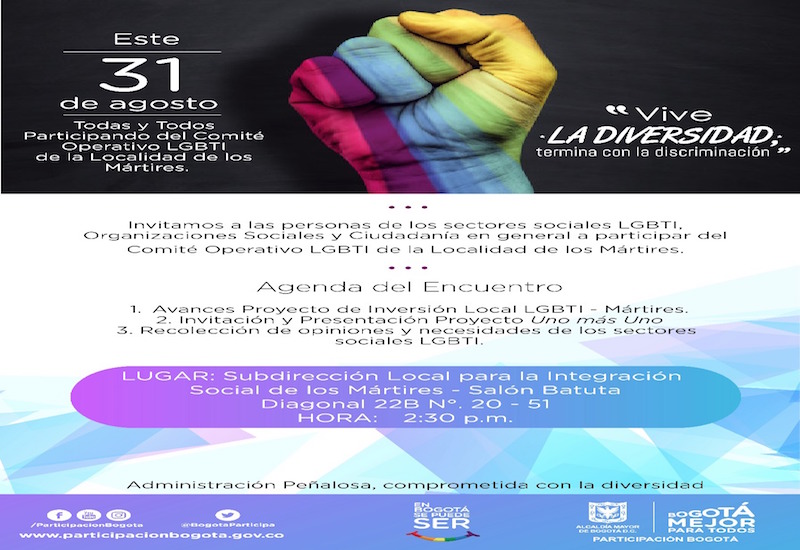 Feria de Conocimientos y Saberes LGBTI, en la localidad Los Mártires