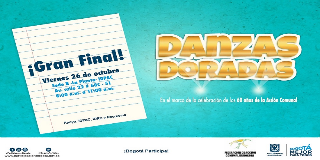 El viernes 26 de octubre se realizará la Gran Final de la convocatoria ‘Danzas Doradas’