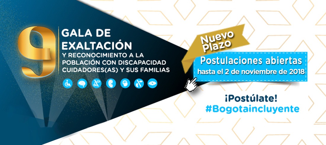 Ampliación de plazos para postulación de candidatos de la ‘9° Gala de Exaltación y Reconocimiento de Personas con Discapacidad 2018’