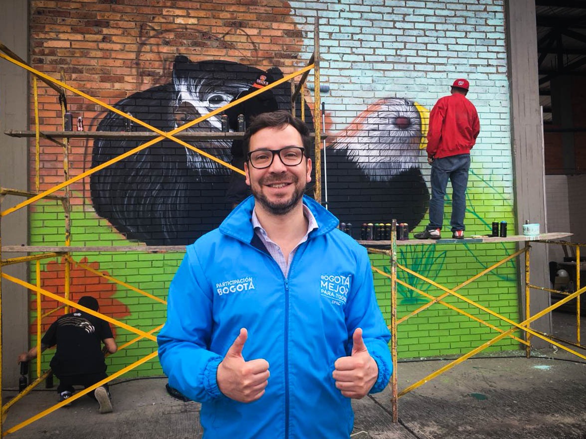 Con un mural, participación Bogotá le rinde homenaje al Oso Andino y a la Tingua