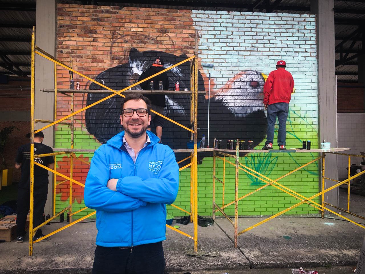 Con un mural, participación Bogotá le rinde homenaje al Oso Andino y a la Tingua