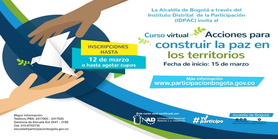 Inscríbase al curso virtual ‘Acciones Ciudadanas para Construir la Paz en los Territorios’