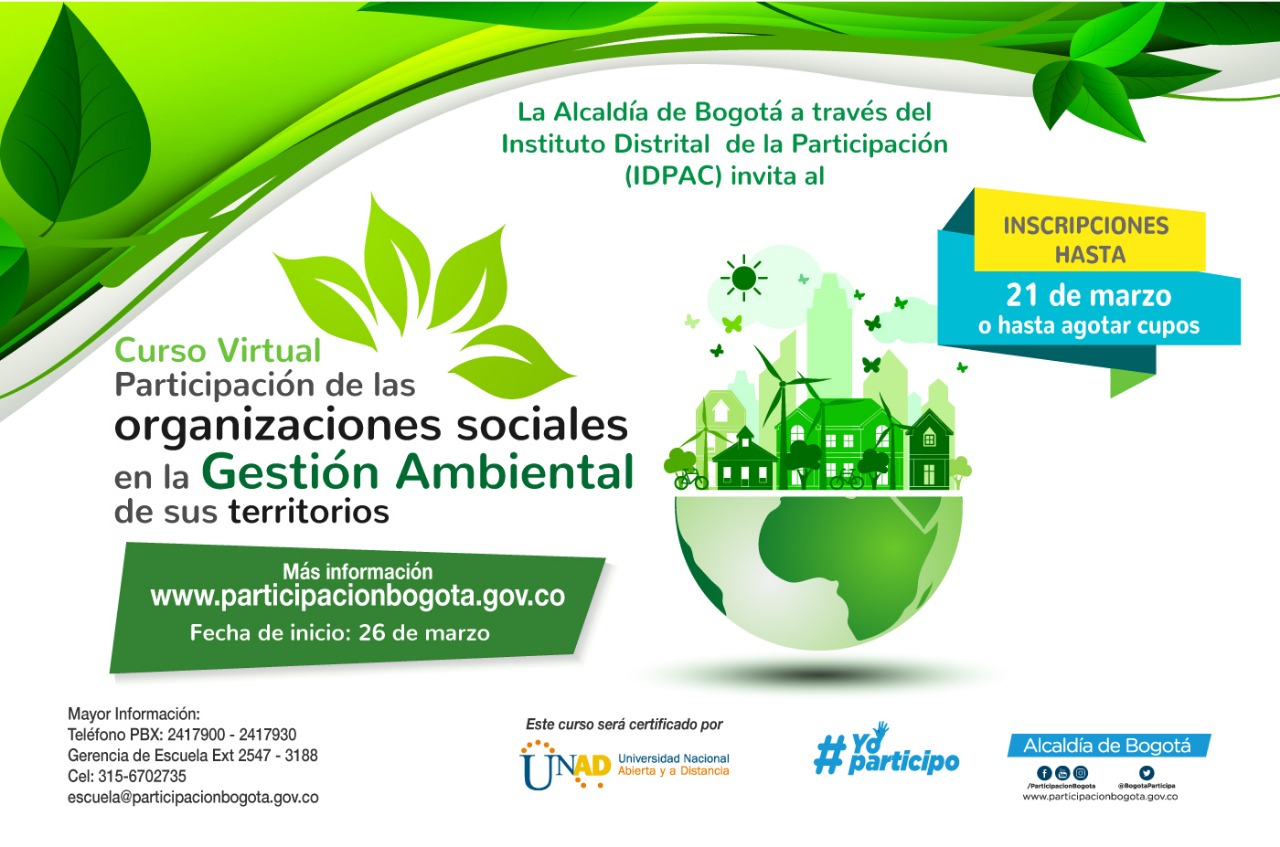 Abiertas inscripciones para curso virtual ‘Participación en la Gestión Ambiental de los Territorios’