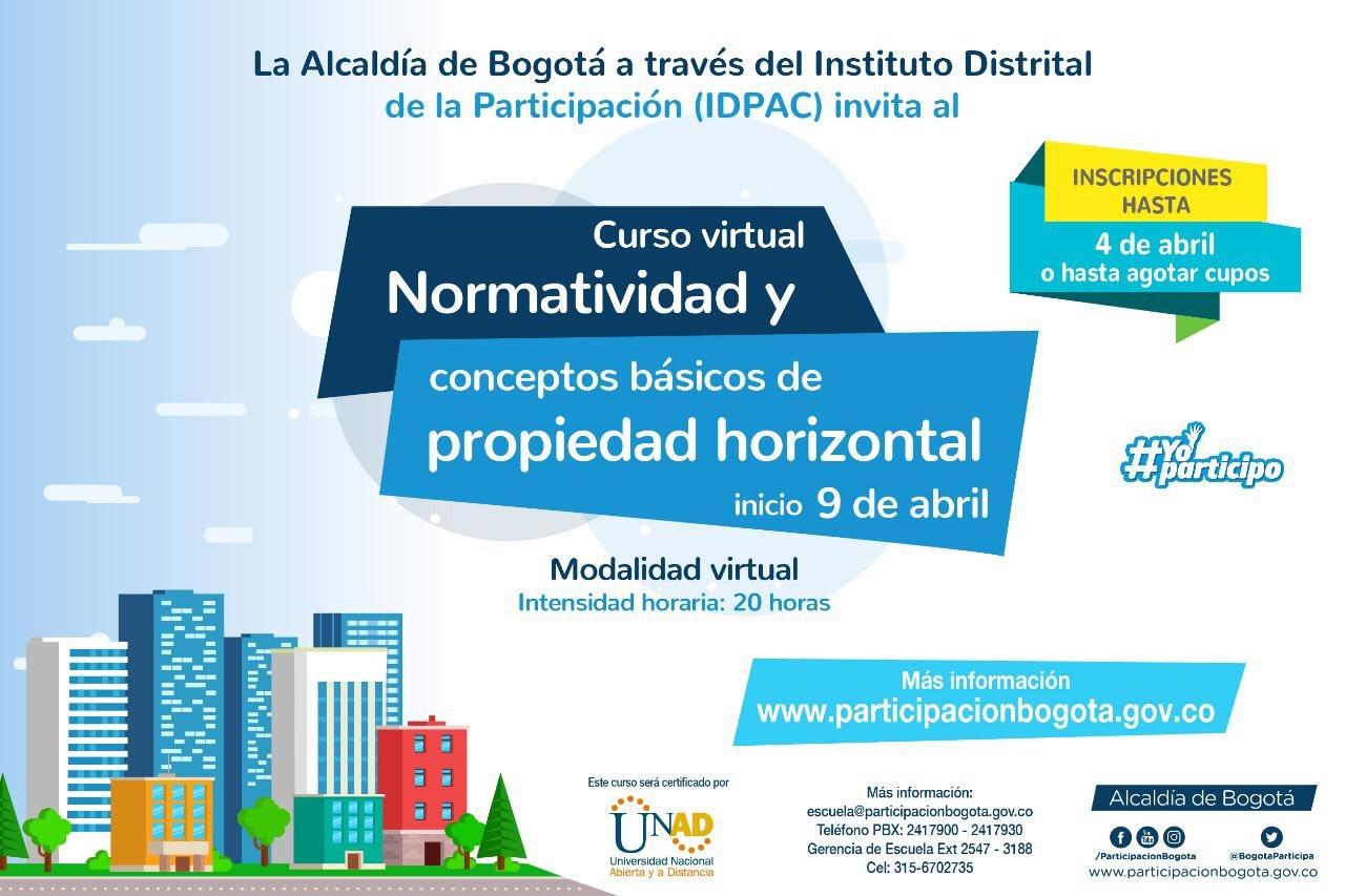 Abiertas inscripciones para curso virtual sobre Normatividad de Propiedad Horizontal