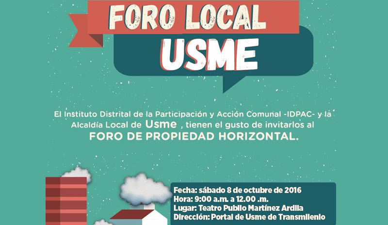 En Usme, foro distrital de propiedad horizontal