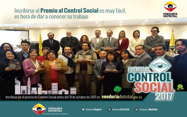 Premio para las mejores experiencias de control social en Bogotá 