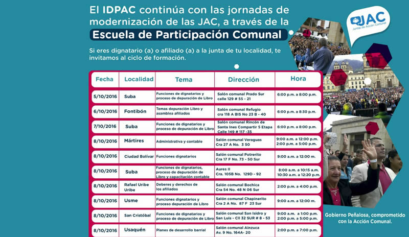 A través de capacitaciones, IDPAC impulsa modernización de organizaciones comunales