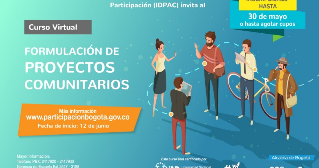 Abiertas inscripciones para curso virtual sobre Formulación de Proyectos Comunitarios