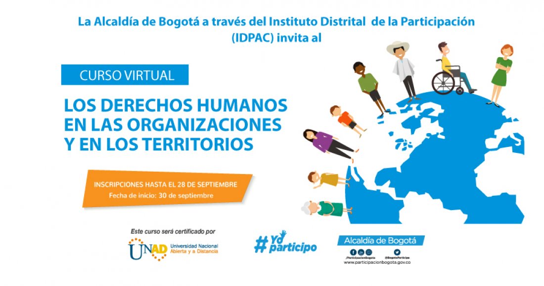 Abiertas inscripciones para curso virtual 'Los Derechos Humanos en los Territorios'