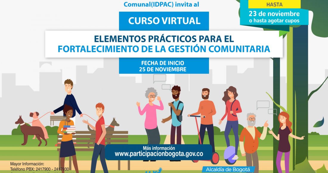 Abiertas inscripciones para curso virtual ‘Elementos prácticos para el fortalecimiento de la gestión comunitaria’