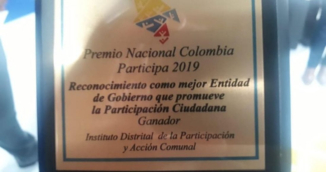 Bogotá Líder gana Premio Nacional a la Participación Ciudadana