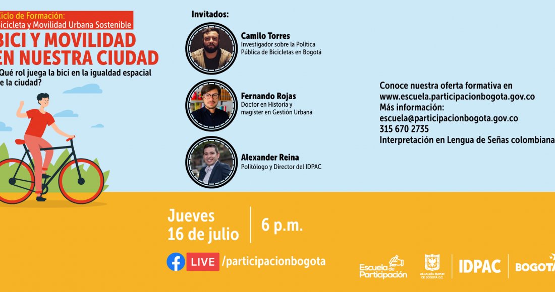 Conéctate al Facebook Live 'Bicicleta y Movilidad Urbana Sostenible’