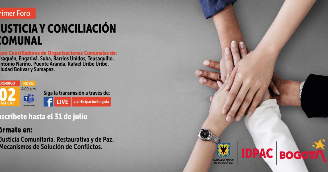 Inscríbete y participa en el primer foro de ‘Justicia y Conciliación Comunal’