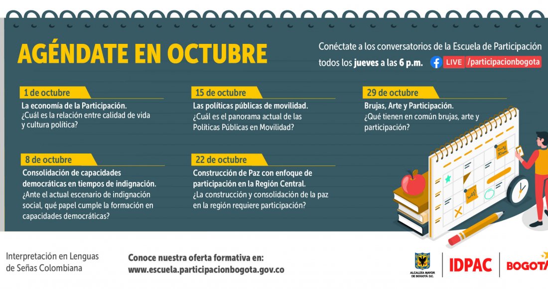 En octubre, agéndate con los Facebook Live de la Escuela de Participación 